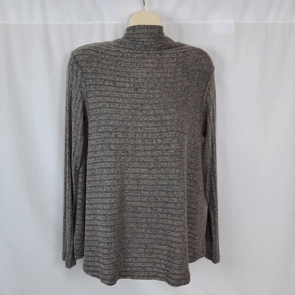 Renee C Long Sleeve Gray Lightweight Mock Neck Sweater, Small